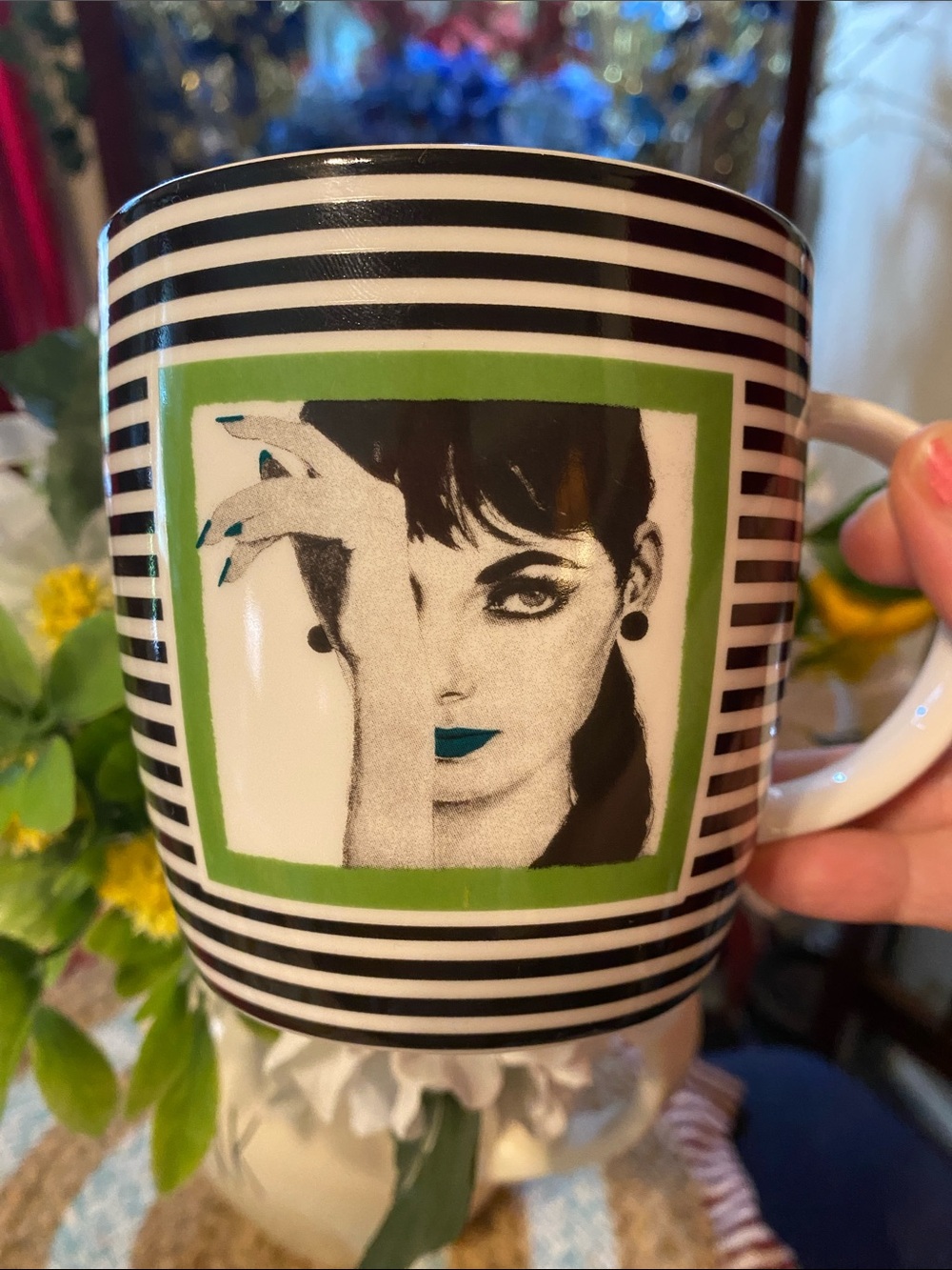 Retro Flair Style and Stripes Coffee Cup